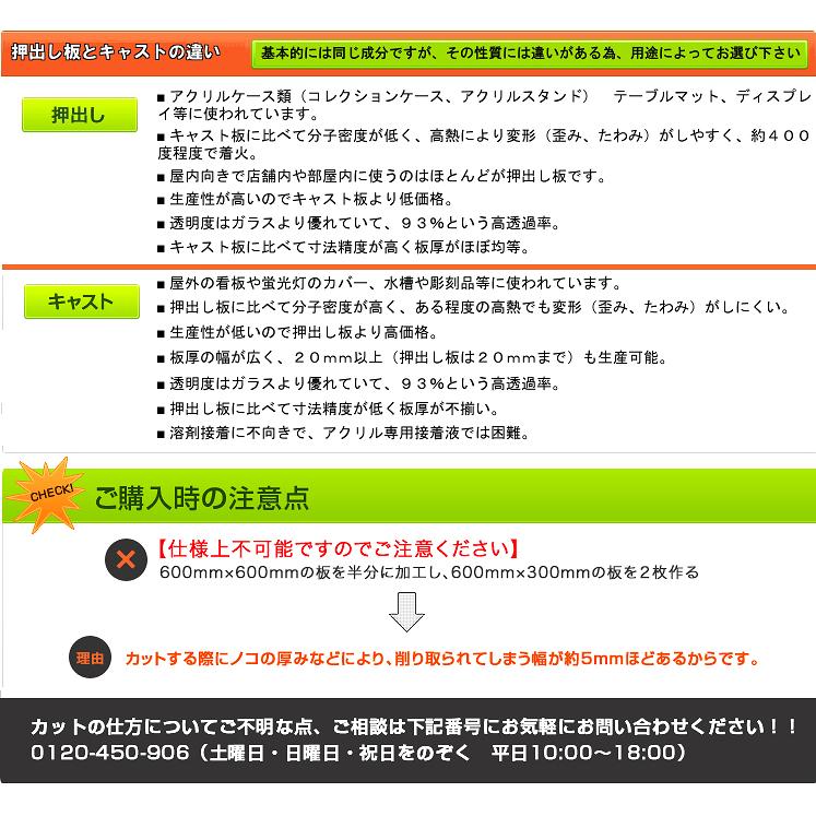 【法人限定】アクリル板 透明 板厚6mm 1300mm×1100mm 以上 押出し アクリルパネル｜toumeikan｜04