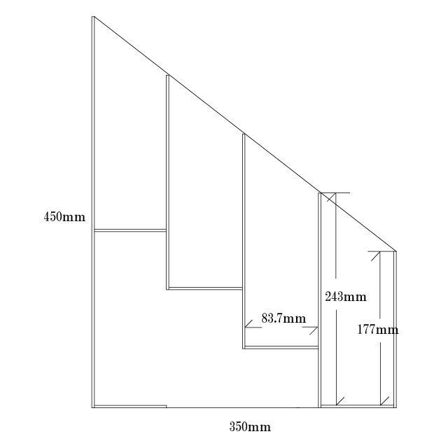 アクリルひな壇什器 W600mm×H180mm/450mm×D350mm　4段　雛壇 雛段 ひな段 ディスプレイ 大型 展示 陳列棚 アクリルケース コレクションラック_1