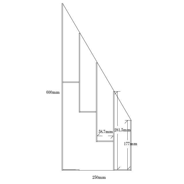 アクリルひな壇什器 W900mm×H180mm/600mm×D250mm 4段 雛壇 雛段 ひな段 ディスプレイ 大型 展示 陳列棚 アクリルケース コレクションラックの画像