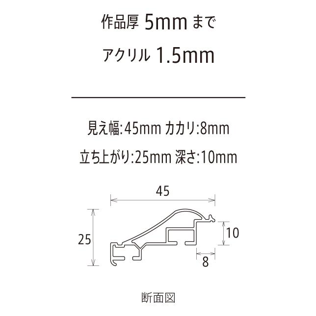 デッサン用額縁 アルミフレーム HVL ゴールド サイズ小全紙の画像