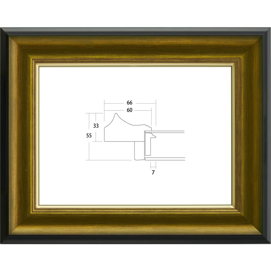 軽量額縁 油絵/油彩額縁 UVカットアクリル 8167 F10号 ゴールド/ブラック