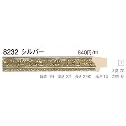 写真立て原料品 原材料 モールディング 脂製 8232 ７０本１カートン/１色 しろがね色 画材、アート用品-額縁
