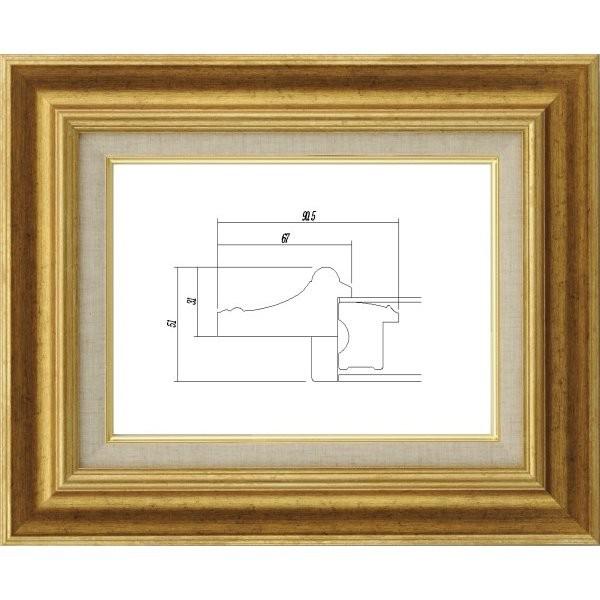 額縁　油絵/油彩額縁 UVカットアクリル付 8117 F12号 ゴールド 金