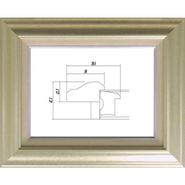 額縁　油絵/油彩額縁 UVカットアクリル付 8120 F8号 シルバー 銀