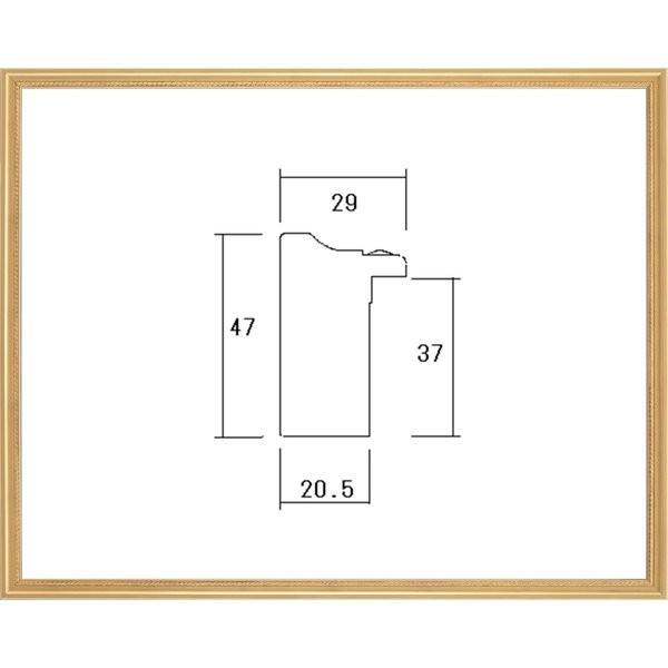 額縁　油絵/油彩額縁 出展用木製仮縁 7300 P50号 ゴールド