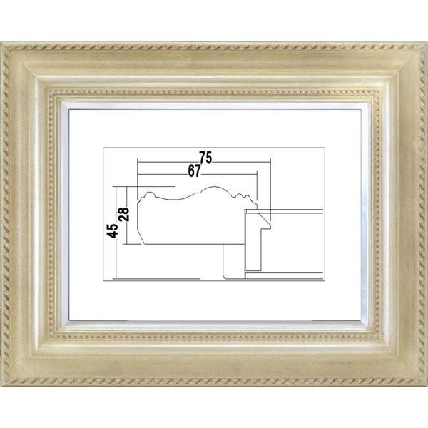 額縁　油絵/油彩額縁 樹脂製フレーム アクリル付 7746 サイズ F12号 シルバー