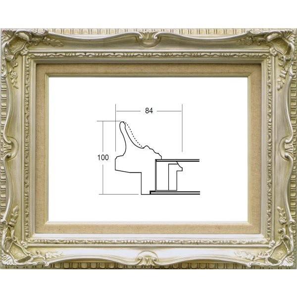 油絵/油彩 額縁 アクリル付 7802 サイズ P15号 シルバー 銀