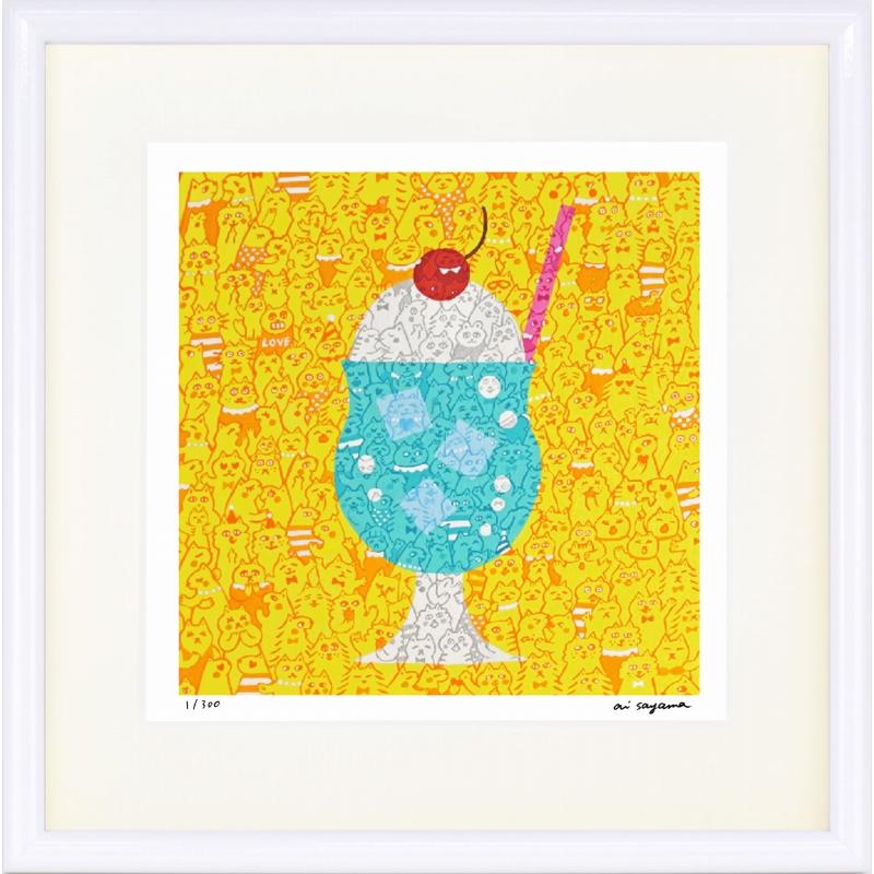 ai sayama ジグレー版画 ねこだらけcolorful