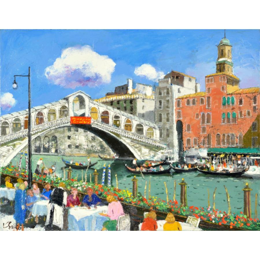 油彩画 洋画 肉筆絵画 （ 油絵額縁付きで納品対応可 ） NO.3 SMサイズ 「リアトル橋」 斎藤 要