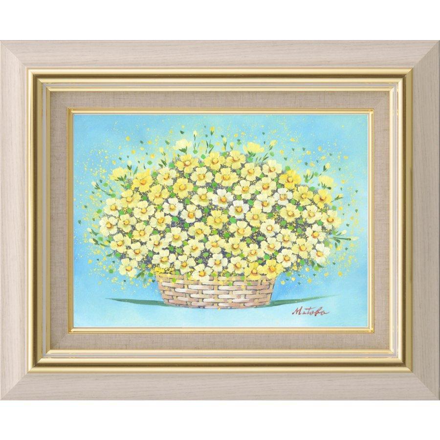 油彩画 洋画 肉筆絵画 セレクトアート (額縁 フレーム付き) サイズF4 的場 錠 「華」 8111 F4 シルバー