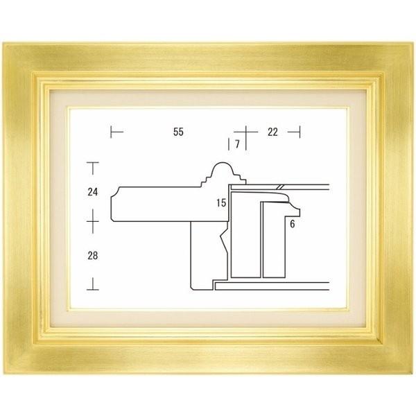 額縁 油彩額 油絵額縁 木枠付きキャンバス用の額縁 オーロラ 金 サイズF50号
