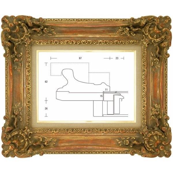 額縁 油彩額縁 油絵額縁 木製フレーム ルイ１５世 アンティーク金 サイズF8号