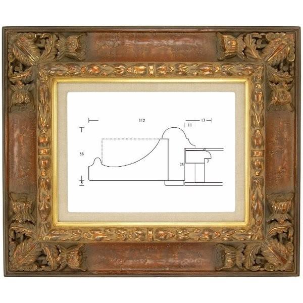 額縁 油彩額縁 油絵額縁 木製フレーム SACA04-16 アンティーク サイズP60号
