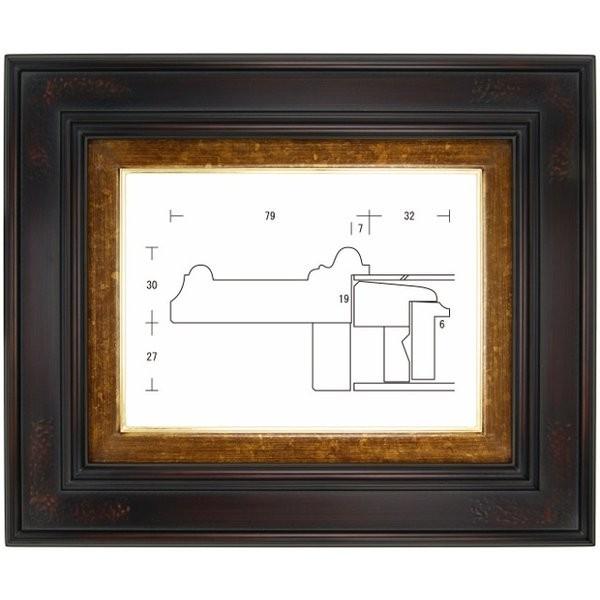 額縁 油彩額縁 油絵額縁 木製フレーム 正面型 鉄黒 サイズP50号