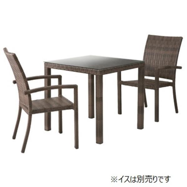 ダイニングテーブル リビングテーブル 幅76cm メッシュ柄 正方形 強化ガラス天板 リビング ダイニング インテリア家具_1