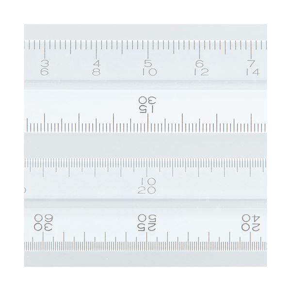 （まとめ）ライオン事務器 ヘキサスケール全長370mm×厚さ5mm 再生アクリル樹脂 H-30 1個〔×3セット〕