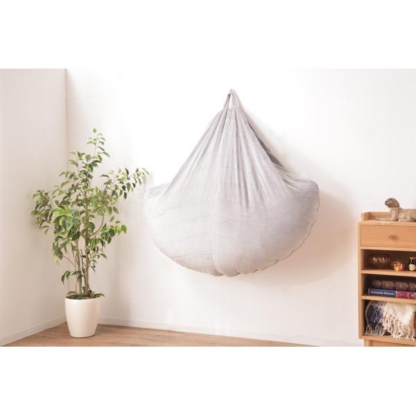 ビーズ クッション 幅135×奥行120×高さ22cm オレンジ ポリエステル ポリウレタン リビング ダイニング ソファー ベッドルームの画像