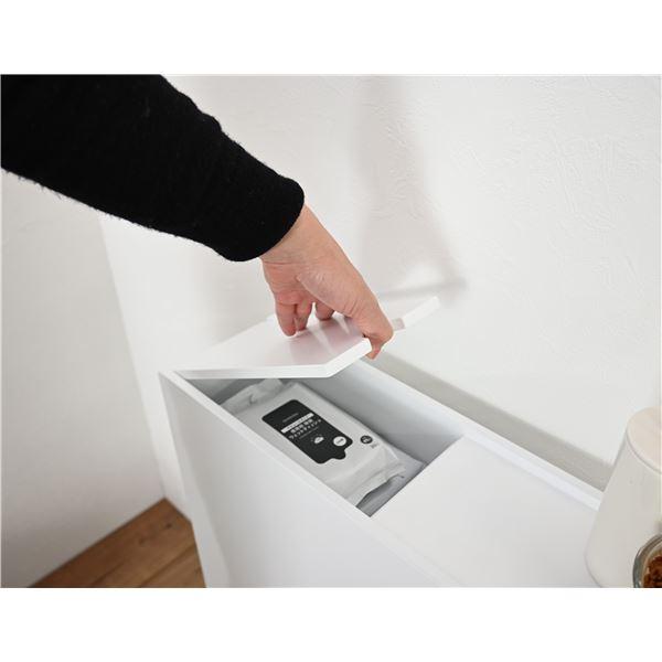 トイレラック トイレ収納 約幅14cm スリム ホワイト トイレットペーパー収納 すき間収納 コンパクト 御手洗い お手洗いの画像