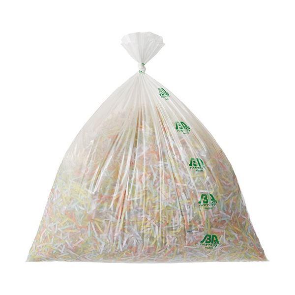 TANOSEE バイオマス25ポリ袋 乳白半透明 45L 1セット(600枚：10枚×60パック)の画像
