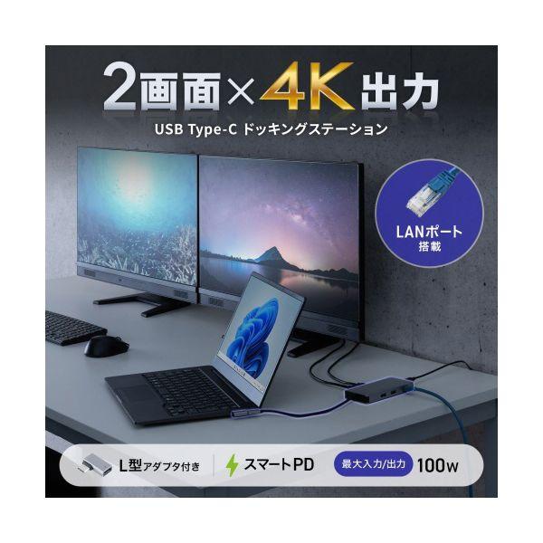 サンワサプライ USB Type-C ドッキングステーション（HDMI2ポート） USB-DKM8S 1台_1