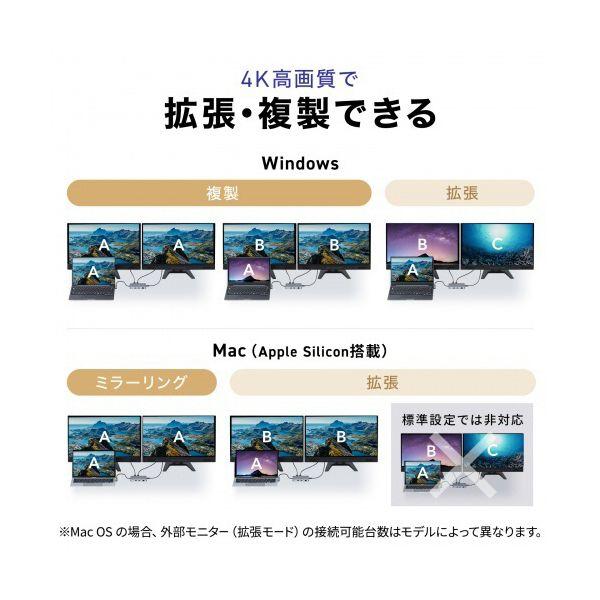 サンワサプライ USB Type-C ドッキングステーション（HDMI2ポート） USB-DKM8S 1台_3