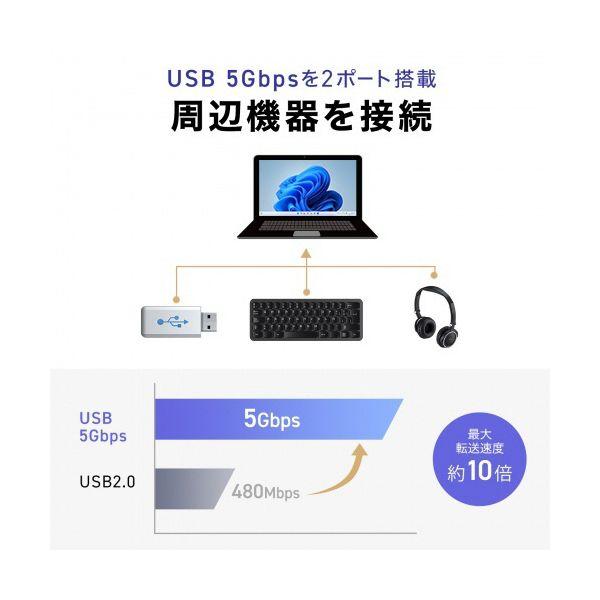 サンワサプライ USB Type-C ドッキングステーション（HDMI2ポート） USB-DKM8S 1台_5