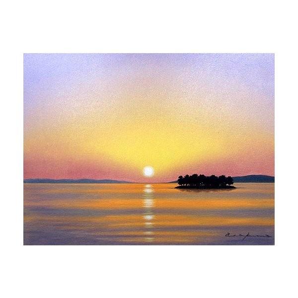 油絵 油彩画 洋画 (油絵額縁付きで納品対応可) F6 「宍道湖１」 朝隈 敏彦