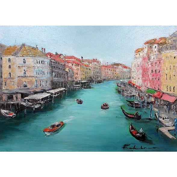 絵画 肉筆油彩 中島晃次 ドナウ眺望 ブタペスト 油絵F10キャンパス