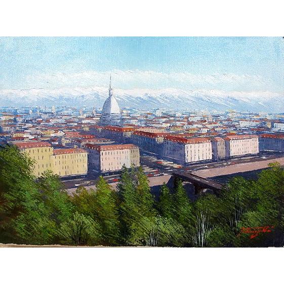 油彩画 洋画 (油絵額縁付きで納品対応可) M10号 「古都 トリノの街」 中島 達幸 :EI nakajimat2 M10:東欧商事株式会社 2