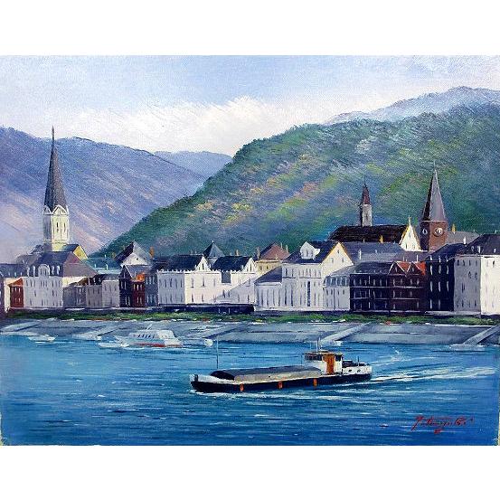 油絵中島達幸バラフレーム付き