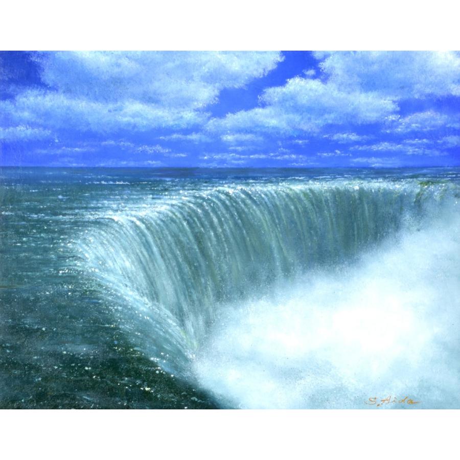 油彩画 洋画 (油絵額縁付きで納品対応可) F4 「NaiaGara falls