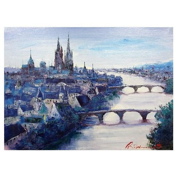 sale【ART】島本良平真筆(招き猫鯛鰹)サムホール