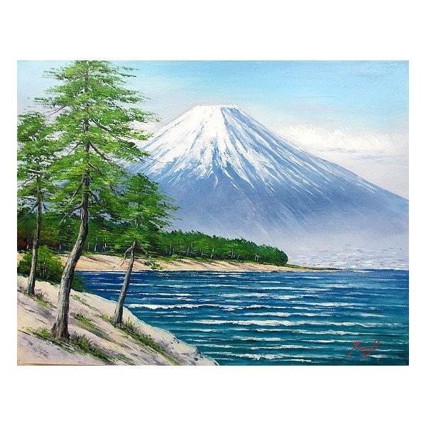 油彩画 洋画 (油絵額縁付きで納品対応可) P6号 「三保の松原と