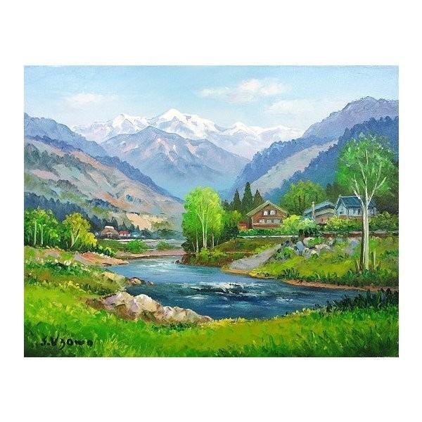 油絵 油彩画 洋画 (油絵額縁付きで納品対応可) M6号 「飛騨高山」 羽沢 清水