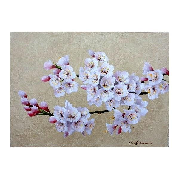 誕生日プレゼント 日本画 英明 安田 桜 P号サイズ 油絵額縁付きで納品対応可 肉筆絵画 洋画 油彩画 多様な Applefaces Co