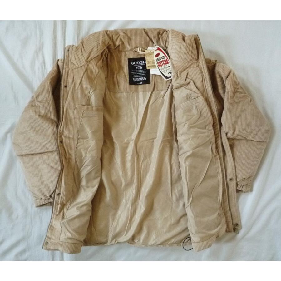 GOTCHA ガッチャ コーデュロイ中綿ジャケット 太畝 フェイクダウン スタンドネック 刺繍ロゴ ベージュ Mサイズ |  | 05