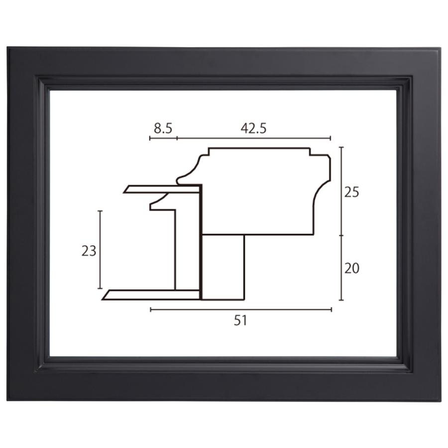 油絵/油彩額縁 木製フレーム A260 アクリル付 ブラック F6号 油絵⁄油彩額縁 木製フレーム A260 アクリル付 ブラック F6号