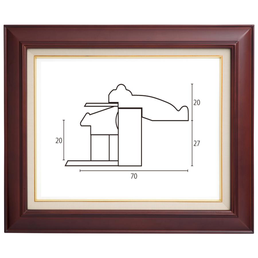 油絵/油彩額縁 木製フレーム A826 アクリル付 セピア F20号