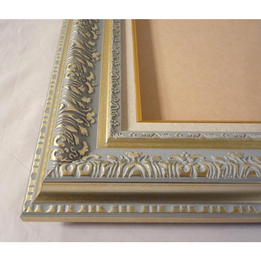 油彩画 睡蓮 シルバーフレーム mrn-a5001-g-a4.jpg