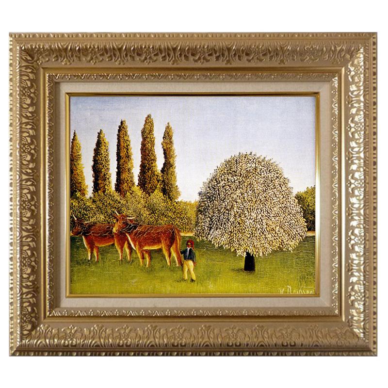 絵画 世界の名画シリーズ 額縁付(MJ108N) アンリ・ルソー 「牧場 絵画 世界の名画シリーズ 額縁付(MJ108N) アンリ・ルソー 「牧場