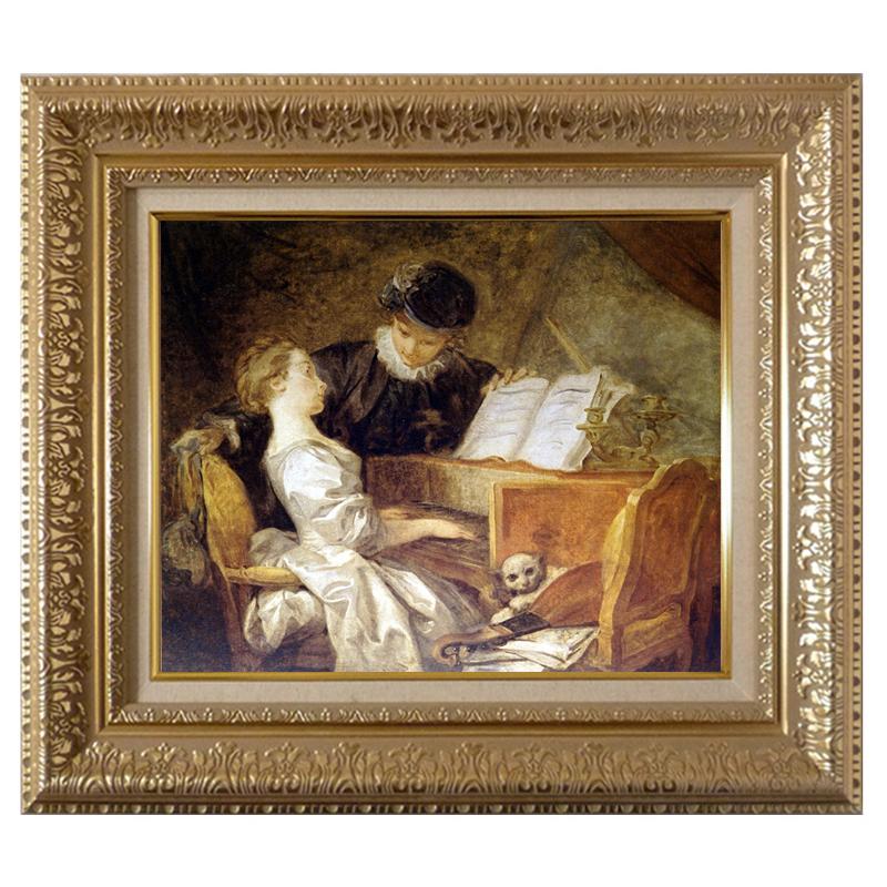 【アンティーク】額装 額縁 絵画 ジャン・オノレ・フラゴナール 「読書する少女」 絵画 世界の名画シリーズ 額縁付 ジャン・オノレ・フラゴナール 「鳩を