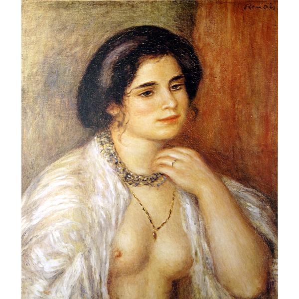 絵画 世界の名画シリーズ 額縁付 ピエール・オーギュスト・ルノワール 「胸をはだけたガブリエル」 お買い得サイズ： サイズF10号 プリハード_2