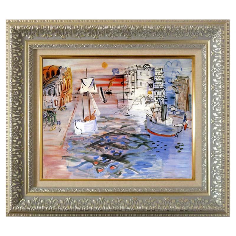 ラウル・デュフィ　絵画　額縁付き 絵画 世界の名画シリーズ 額縁付 ラウル・デュフィ 「帆船のある