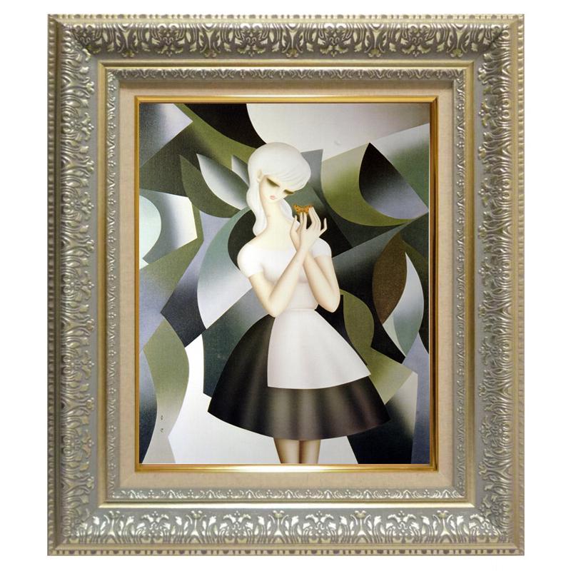 絵画 額縁付き 絵画 世界の名画シリーズ フレーム 額縁付 東郷 青児 「蝶」 お買い得