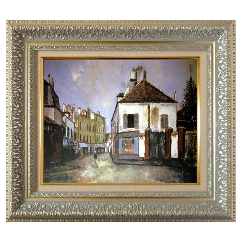 ユトリロ 絵画 ミュラー通り額縁 アート インテリアワイドパンツ