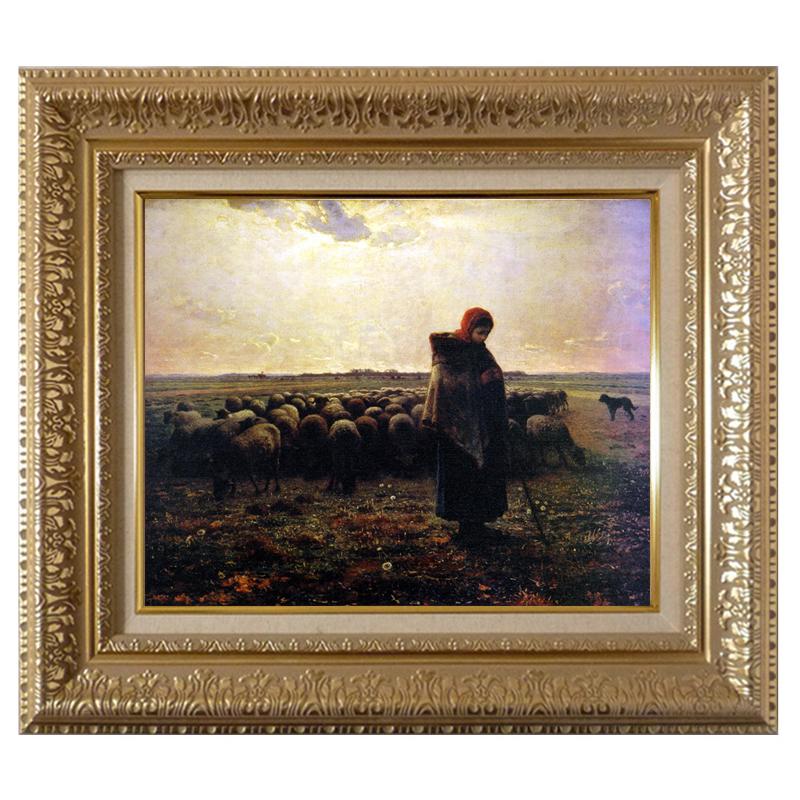ジャン・フランソワ・ミレー　晩鐘　プリハード複製画　世界の名画プリハード ジャン・フランソワ・ミレー 晩鐘 プリハード複製画 世界の名画