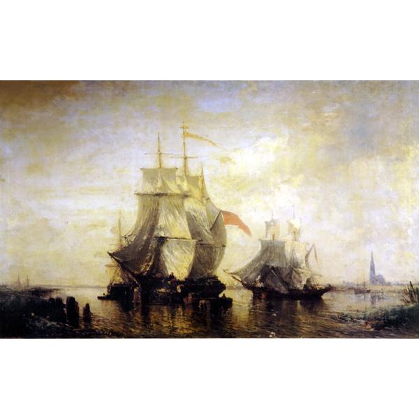 フェリックス・ジーム 【船出】 装飾フレーム付き 絵画 世界の名画シリーズ 額縁付 フェリックス・ジーム 「船出