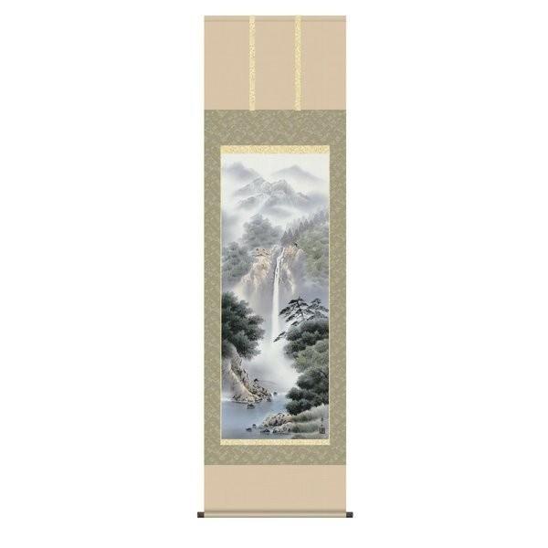 掛軸 純国産掛け軸 床の間 景色画 「幽山谷地形」 鈴村秀山 尺五 かざり付ける箱納める オニックス沈子 殺虫剤香お持て成し 絵画-日本画