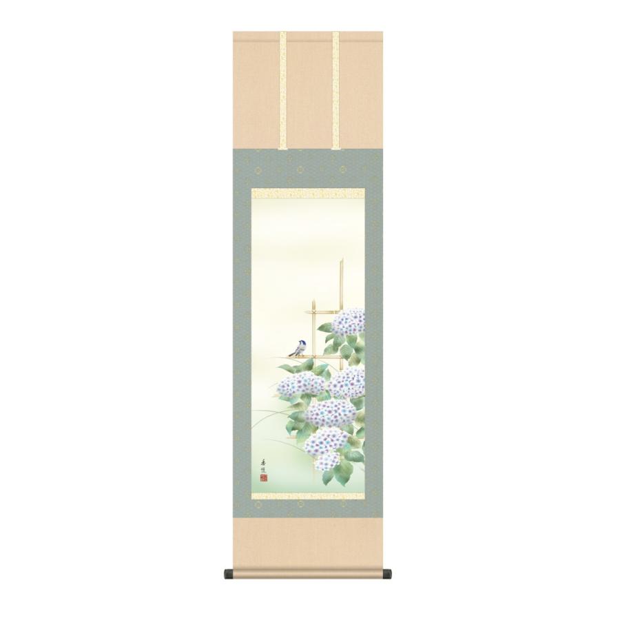 掛け軸 高精細巧芸画 純国産掛け軸 花鳥画 西尾香悦 「四季薫風」 四季セット 尺三 オニックス風鎮 防虫香サービス