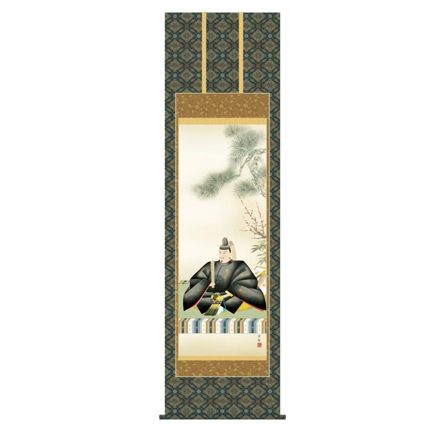 掛け軸 高精細巧芸画 純国産掛け軸 慶祝画 小野 洋舟 「天神」 尺五 オニックス風鎮 防虫香サービス